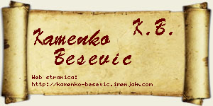 Kamenko Bešević vizit kartica